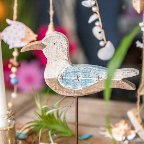 Floristik24 Seagull wood blue white 20cm × 5cm H25cm