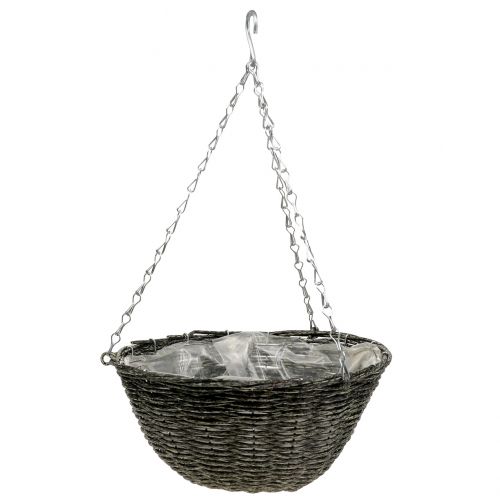 Floristik24 Basket lamp gray Ø30.5cm H15cm