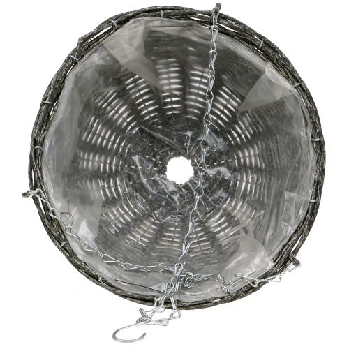 Floristik24 Basket lamp gray Ø30.5cm H15cm