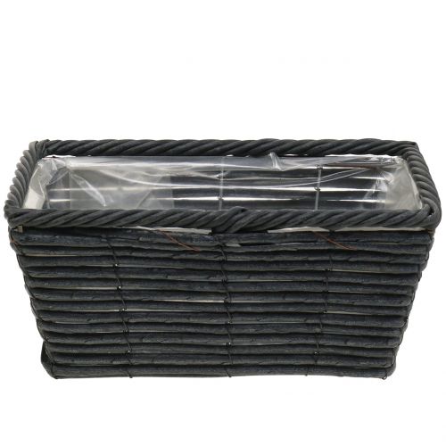 Floristik24 Plant box rattan look anthracite 26cm x 14.5cm H12cm