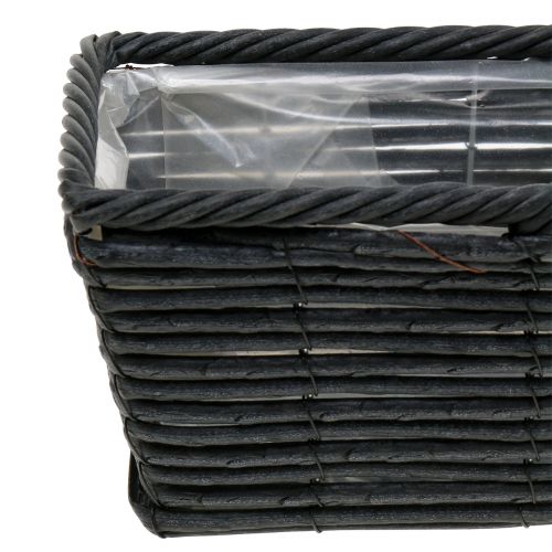 Floristik24 Plant box rattan look anthracite 26cm x 14.5cm H12cm