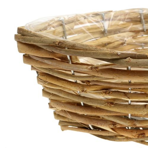 Floristik24 Wicker boat for planting Light brown L33cm