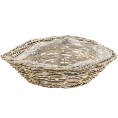 Floristik24 Basket boat for planting natural white washed L34cm