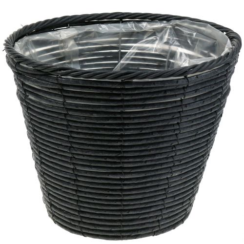 Floristik24 Plant pot rattan look anthracite Ø30cm H24cm