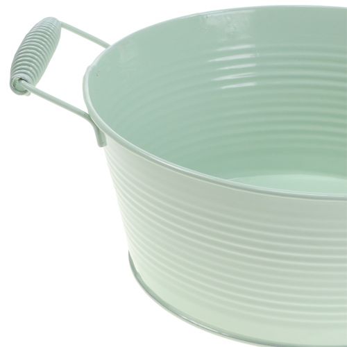 Floristik24 Zinc bowl pastel colors with handle Ø22cm H9.5cm 3pcs