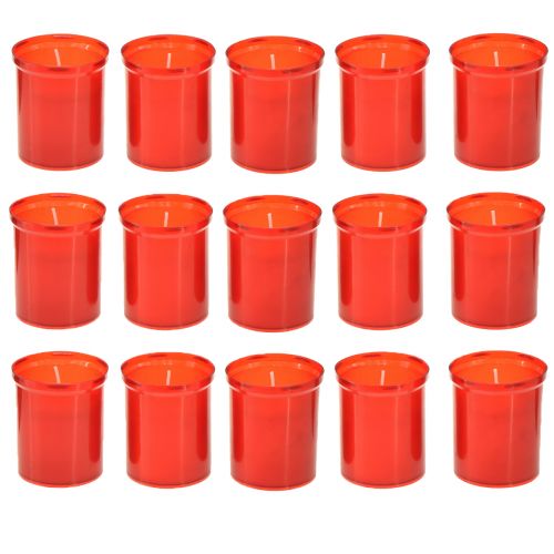 Product Refill candles for grave lights red H6.5cm 22h 15pcs