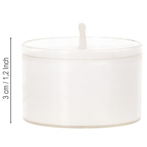 Nightlights Tealights White in Plastic Tray 8 Hours 50 Pieces | Floristik24.ie