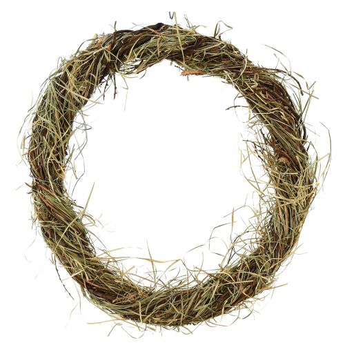 Product Natural wreath vine wreath with hay brown green natural Ø40cm