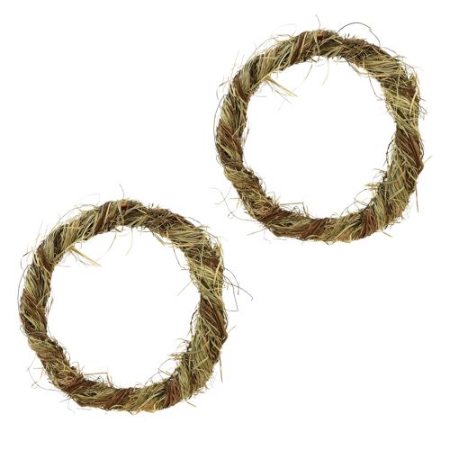 Floristik24 Natural wreath vine wreath with hay decorative wreath Ø29cm 2pcs