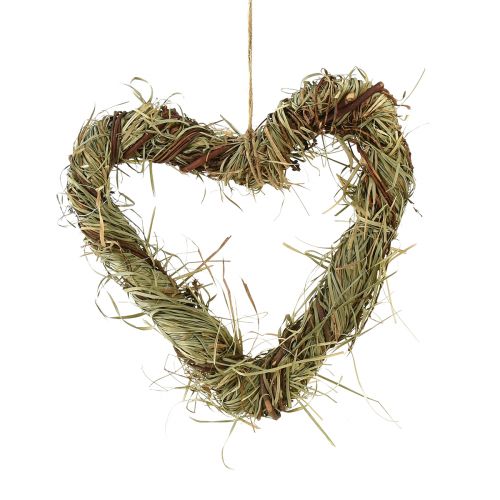 Product Natural wreath heart grapevine wreath decoration hanging decoration spring summer 25x25cm 3pcs