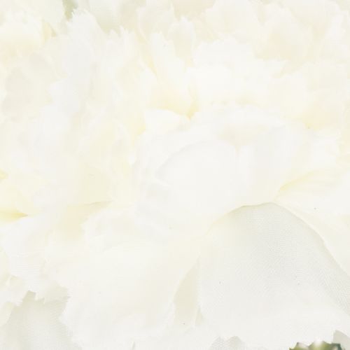 Artificial carnation bouquet, white artificial flowers, decoration, 4 bunches | Floristik24.ie