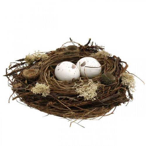 Floristik24 Easter nest with eggs artificial nature, white Easter table decoration Ø19cm