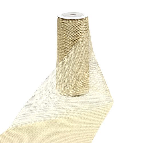 Mesh fabric gold with glitter 15cm 5m
