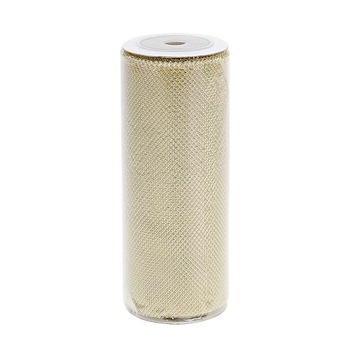 Floristik24 Mesh fabric gold with glitter 15cm 5m