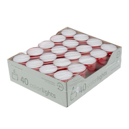 Floristik24 Colorlights tealights red 40pcs