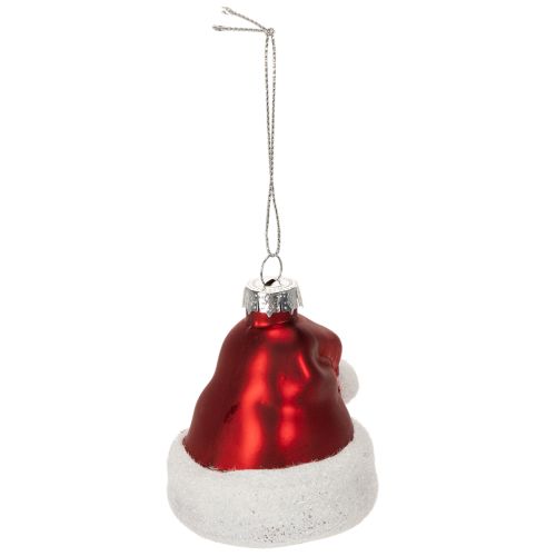 Christmas bauble Santa hat glass 8cm 6pcs | Floristik24.ie