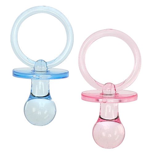 Floristik24 Deco pacifier blue, pink ass. 7cm 8pcs