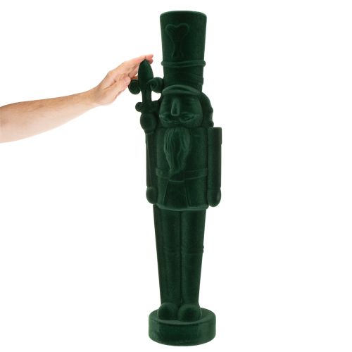 Nutcracker figure, standing, Christmas decoration, flocked, 77cm | Floristik24.ie