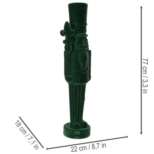 Nutcracker figure, standing, Christmas decoration, flocked, 77cm | Floristik24.ie