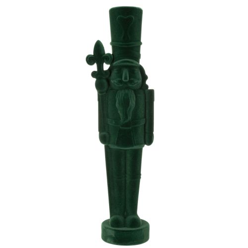 Nutcracker figure, standing, Christmas decoration, flocked, 77cm | Floristik24.ie