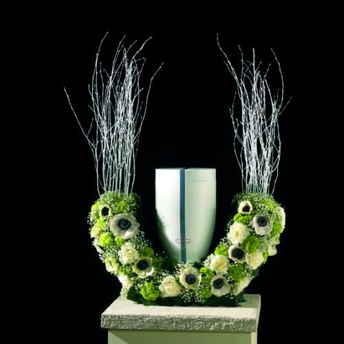 Floral foam urn half ring H29cm Ø47cm 1pc mourning jewelry