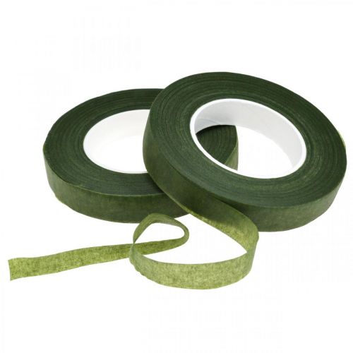 OASIS® Flower Tape, flower tape, self-adhesive, moss green  W13mm L27.5cm 2pcs-31-06032