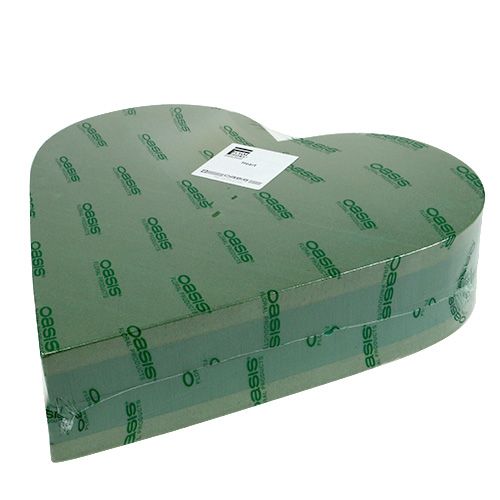 Product Floral foam heart 3D floral material green 38cm x 37cm x 8cm 2 pcs