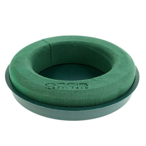 Floristik24 Floral foam ring with bowl green Ø30cm H4.5cm 2 pcs