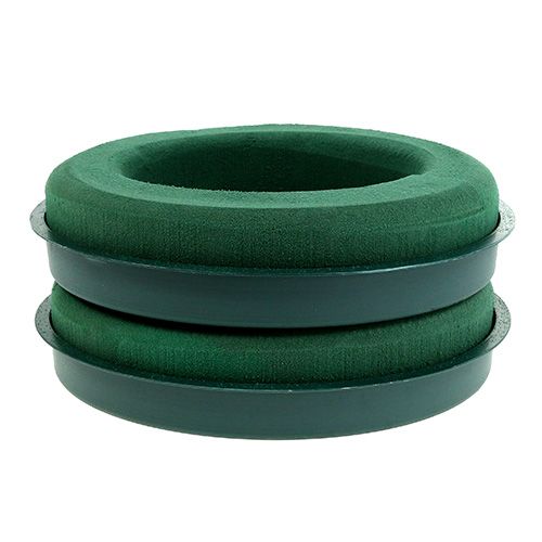 Floristik24 Floral foam ring with bowl green Ø30cm H4.5cm 2 pcs