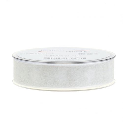 Organza ribbon with star motif white 25mm 15m | Floristik24.ie