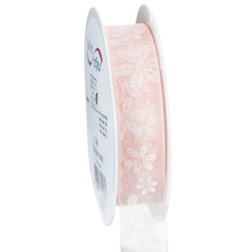 Floristik24 Organza ribbon, floral gift ribbon, pink, 25mm, 18m