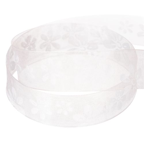 Product Organza ribbon, floral gift ribbon, pink, 25mm, 18m