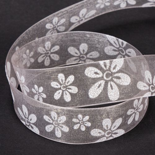 Product Organza ribbon, floral gift ribbon, pink, 25mm, 18m