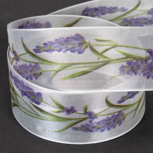 Product Organza ribbon, chiffon ribbon, decorative ribbon, lavender, 40mm, 20m