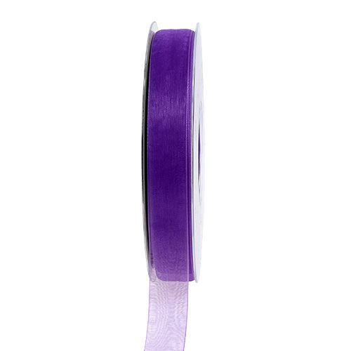 Floristik24 Organza ribbon with selvedge 1.5cm 50m medium purple