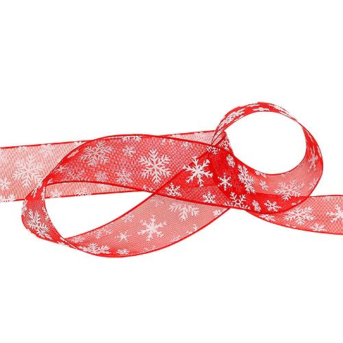 Product Organza ribbon Christmas red 25mm 20m