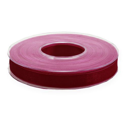 Product Organza ribbon selvage ribbon Organza Bordeaux 15mm 50m