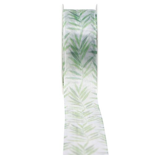 Product Organza ribbon chiffon ribbon green plants ribbon 40mm 15m