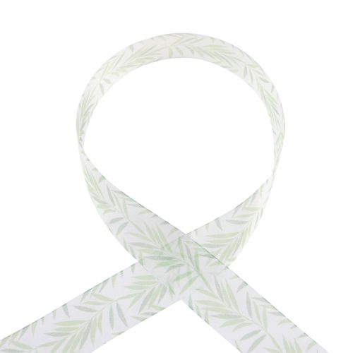 Product Organza ribbon chiffon ribbon green plants ribbon 40mm 15m