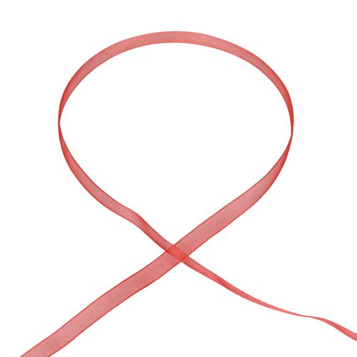 Product Organza ribbon gift ribbon red ribbon selvedge 6mm 50m