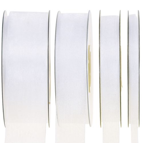 Organza ribbon gift ribbon white ribbon selvedge 50m