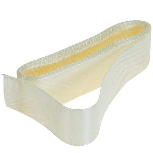 Floristik24 Decorative ribbon gift ribbon cream ribbon selvedge 25mm 3m 10pcs