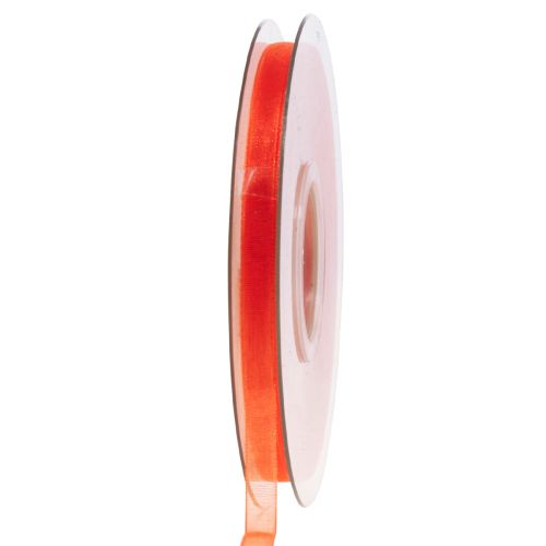 Product Organza ribbon gift ribbon orange ribbon selvedge 6mm 50m