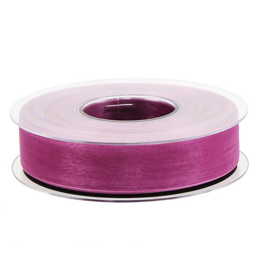 Floristik24 Organza ribbon aubergine 25mm 50m