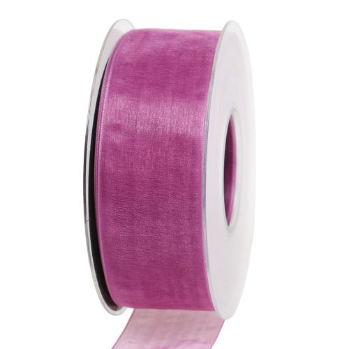 Floristik24 Organza ribbon aubergine 40mm 50m