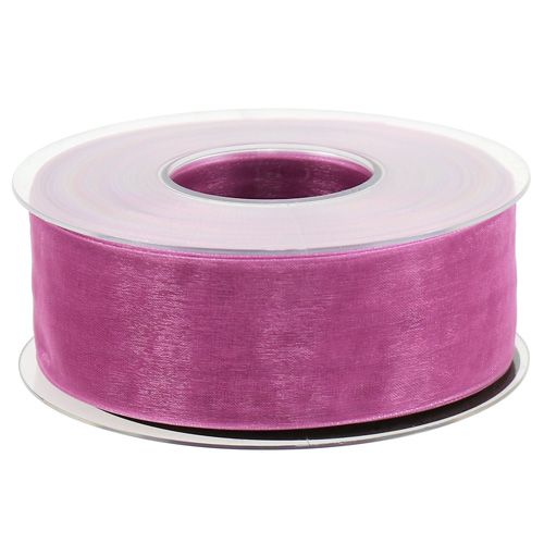 Floristik24 Organza ribbon aubergine 40mm 50m