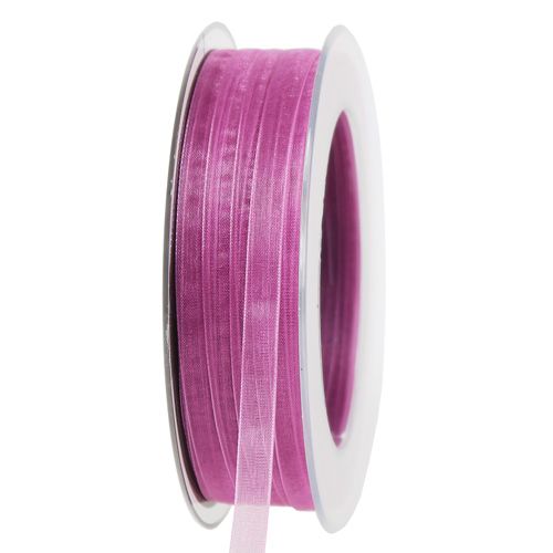 Floristik24 Organza ribbon aubergine 7mm 50m