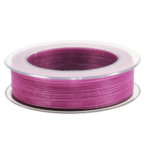 Floristik24 Organza ribbon aubergine 7mm 50m