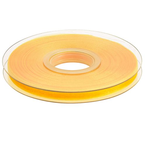 Product Organza ribbon gift ribbon yellow ribbon selvedge 6mm 50m