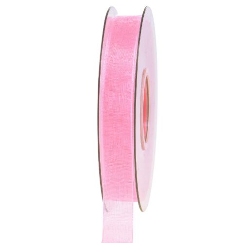 Organza Ribbon Gift Ribbon Pink Ribbon Selvedge 15mm 50m